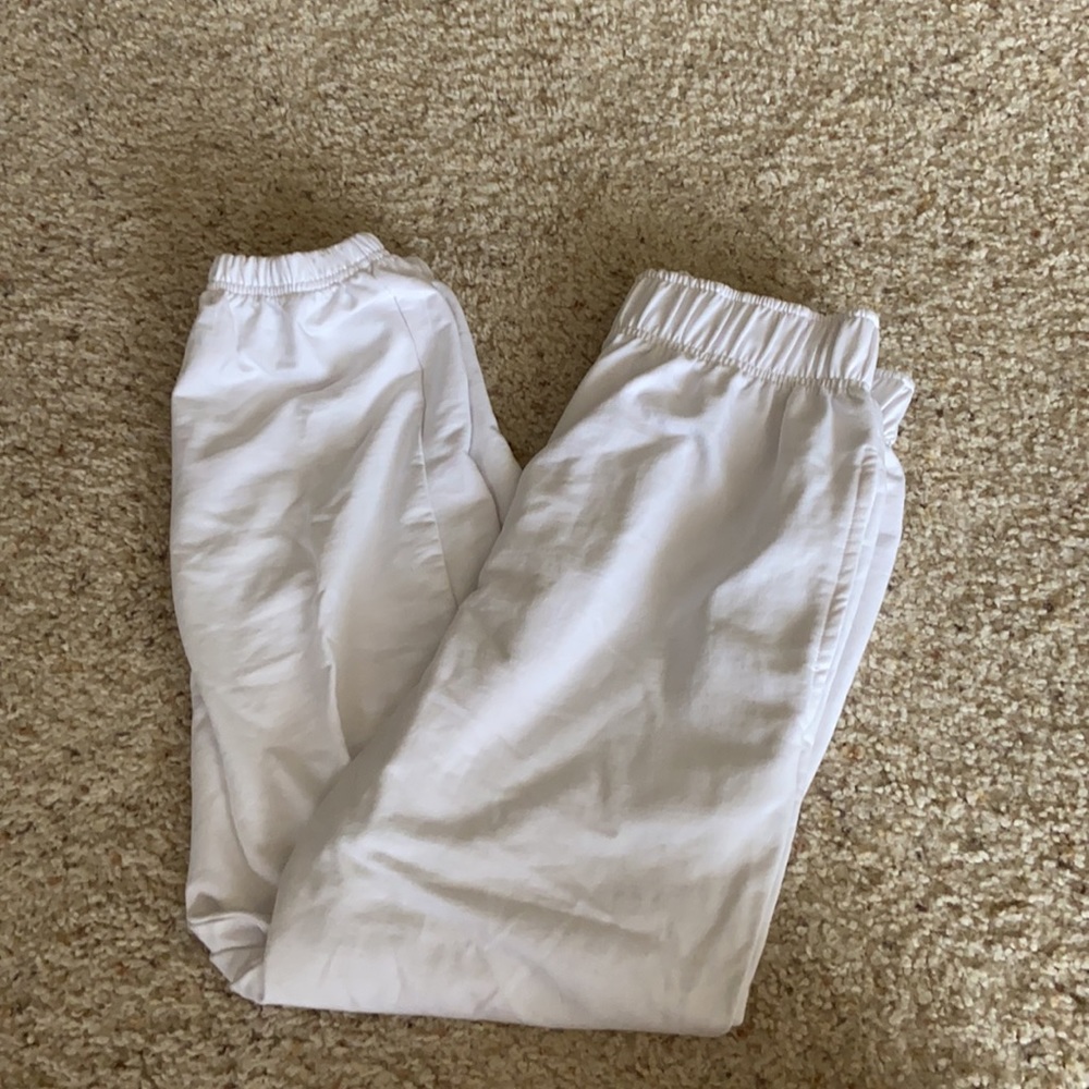 White High-Waisted Joggers